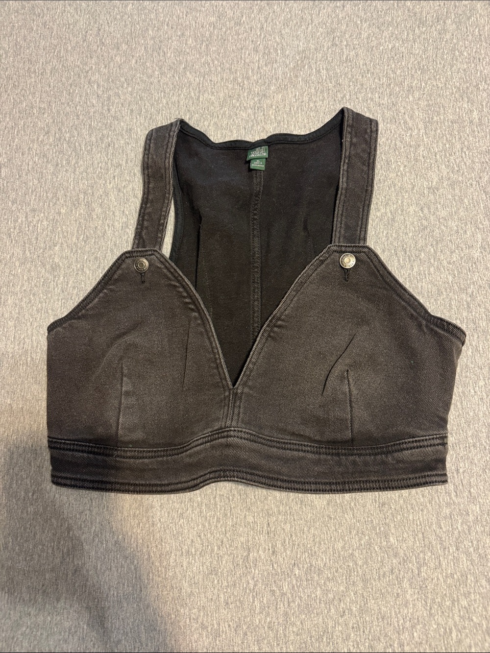 wild fable Black Cropped Pinafore-Style Tank